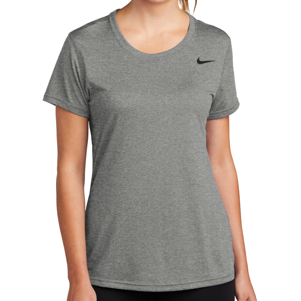 Nike Women's Team rLegend Tee, Carbon Heather, Front view