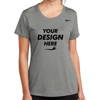 Nike Women's Team rLegend Tee, Carbon Heather, Front view, Mockup