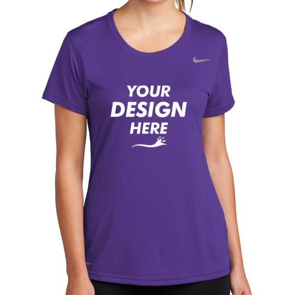 Nike Women's Team rLegend Tee, Court Purple, Front view, Mockup
