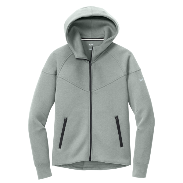 Nike Women's Tech Fleece Full Zip Hoodie, Dark Grey Heather, Front view