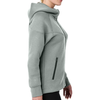 Nike Women's Tech Fleece Full Zip Hoodie, Dark Grey Heather, Right Sleeve view