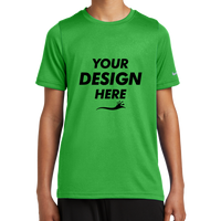 Nike Youth Swoosh Sleeve rLegend Tee, Apple Green, Front view, Mockup