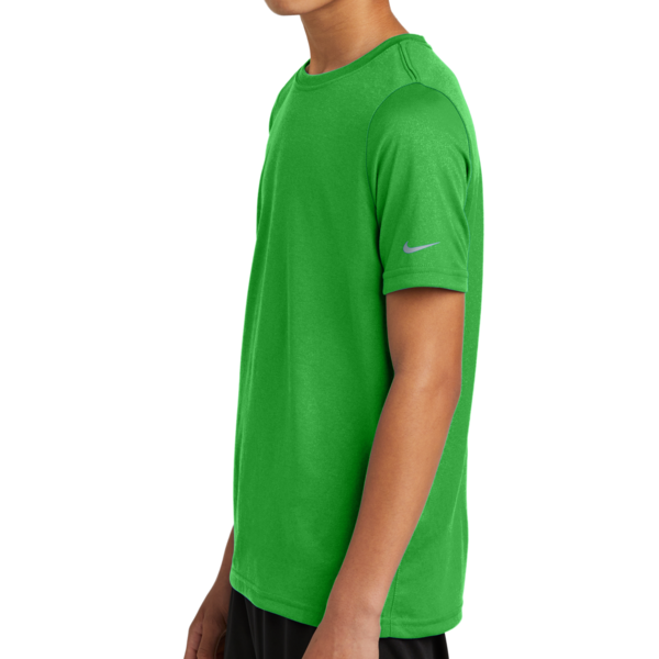 Nike Youth Swoosh Sleeve rLegend Tee, Apple Green, Left Sleeve view