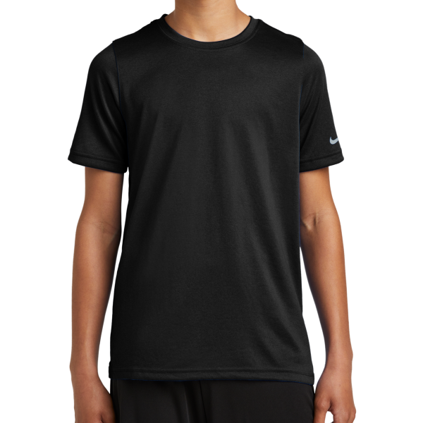 Nike Youth Swoosh Sleeve rLegend Tee, Black, Front view
