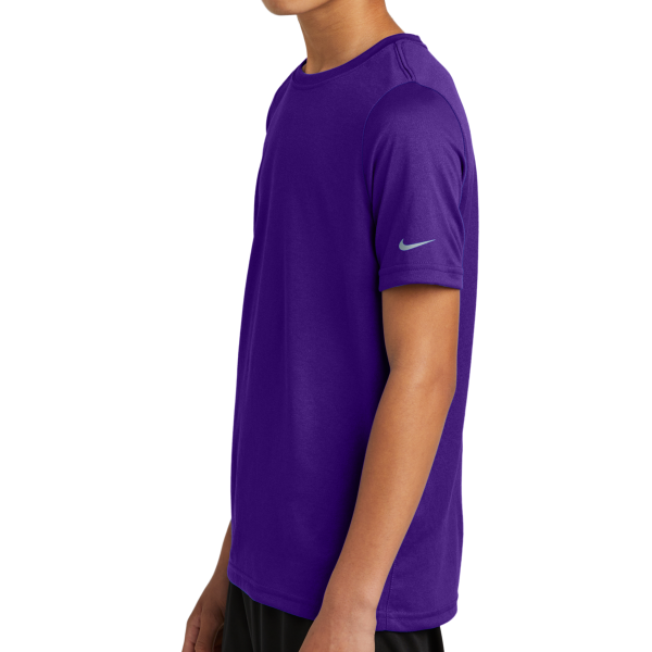 Nike Youth Swoosh Sleeve rLegend Tee, Court Purple, Left Sleeve view