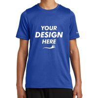 Nike Youth Swoosh Sleeve rLegend Tee, Game Royal, Front view, Mockup