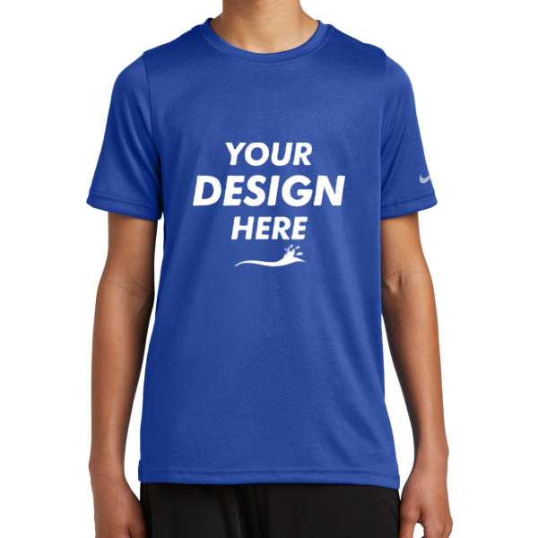Nike Youth Swoosh Sleeve rLegend Tee, Game Royal, Front view, Mockup