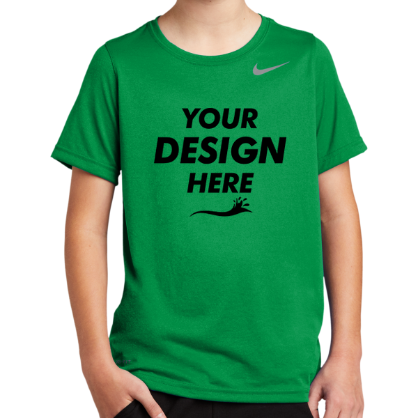 Nike Youth Team rLegend Tee, Apple Green, Front view, Mockup