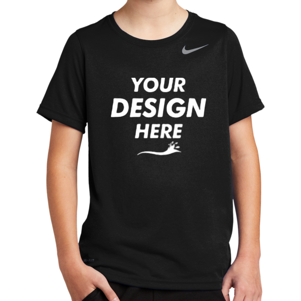 Nike Youth Team rLegend Tee, Black, Front view, Mockup