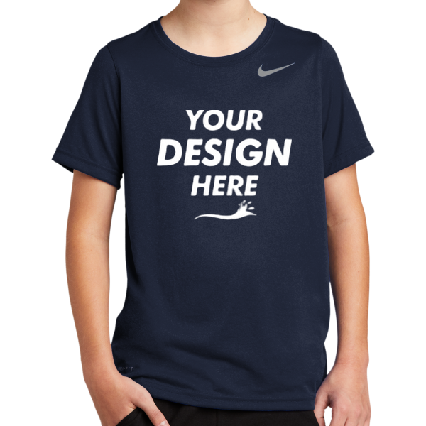 Nike Youth Team rLegend Tee, College Navy, Front view, Mockup