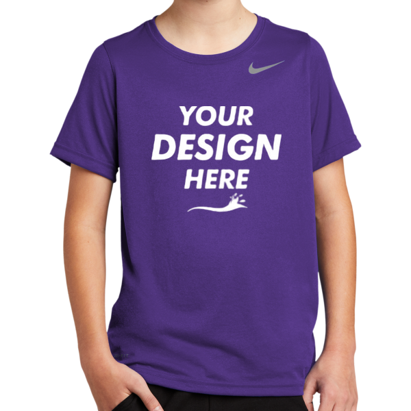 Nike Youth Team rLegend Tee, Court Purple, Front view, Mockup