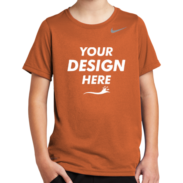 Nike Youth Team rLegend Tee, Desert Orange, Front view, Mockup