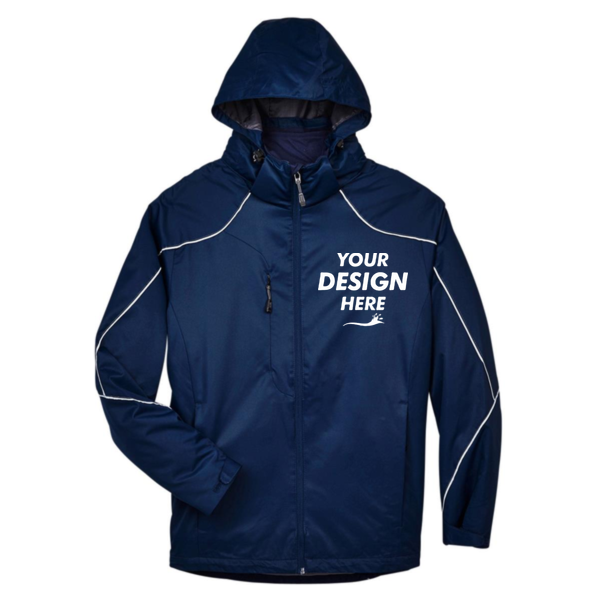 North End Men's Angle 3-In-1 Jacket with Bonded Fleece Liner, Night, Front view, Mockup