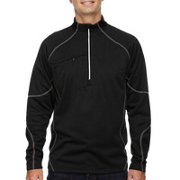 North End Men's Catalyst Performance Fleece Quarter-Zip Pullover, Black, Front view