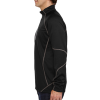 North End Men's Catalyst Performance Fleece Quarter-Zip Pullover, Black, Left Sleeve view