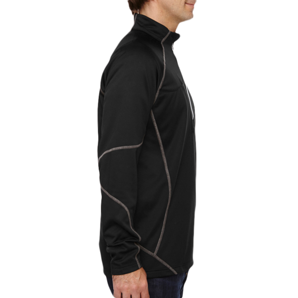 North End Men's Catalyst Performance Fleece Quarter-Zip Pullover, Black, Right Sleeve view