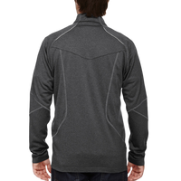 North End Men's Catalyst Performance Fleece Quarter-Zip Pullover, Carbon Heather, Back view