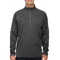 North End Men's Catalyst Performance Fleece Quarter-Zip Pullover, Carbon Heather, Front view
