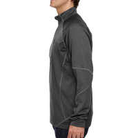 North End Men's Catalyst Performance Fleece Quarter-Zip Pullover, Carbon Heather, Left Sleeve view