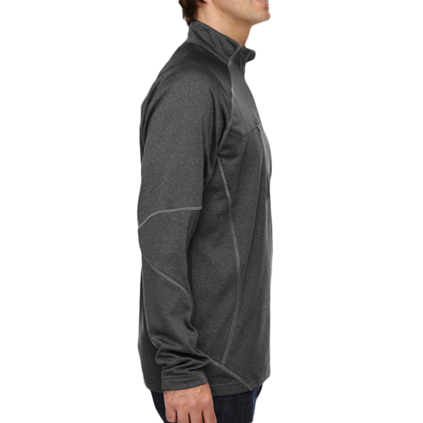 North End Men's Catalyst Performance Fleece Quarter-Zip Pullover, Carbon Heather, Right Sleeve view
