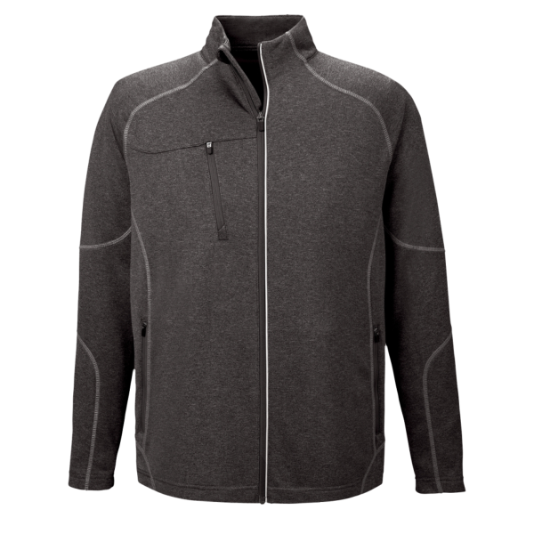 North End Men's Gravity Performance Fleece Jacket, Carbon Heather, Front view