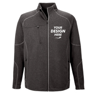North End Men's Gravity Performance Fleece Jacket, Carbon Heather, Front view, Mockup