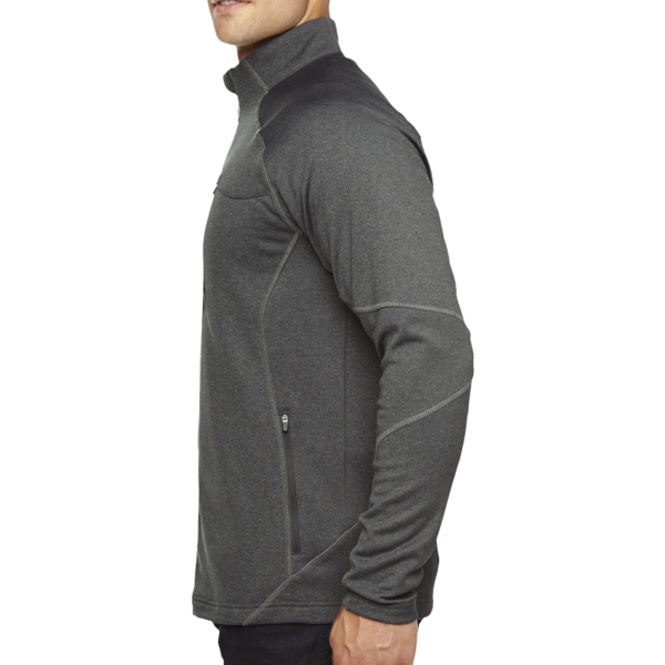 North End Men's Gravity Performance Fleece Jacket, Carbon Heather, Left Sleeve view