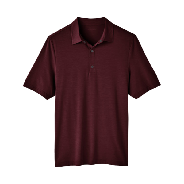 North End Men's JAQ Snap-Up Stretch Performance Polo, Burgundy, Front view
