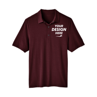 North End Men's JAQ Snap-Up Stretch Performance Polo, Burgundy, Front view, Mockup