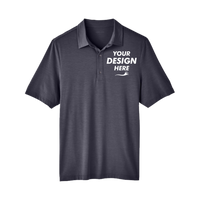 North End Men's JAQ Snap-Up Stretch Performance Polo, Carbon, Front view, Mockup