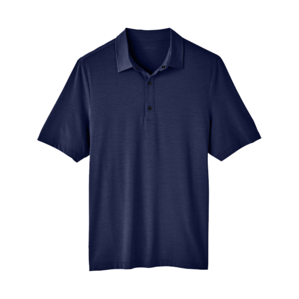 North End Men's JAQ Snap-Up Stretch Performance Polo, Classic Navy, Front view