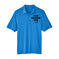 North End Men's JAQ Snap-Up Stretch Performance Polo, Light Nautical Blue, Front view, Mockup