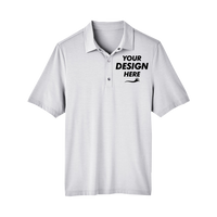North End Men's JAQ Snap-Up Stretch Performance Polo, Platinum, Front view, Mockup