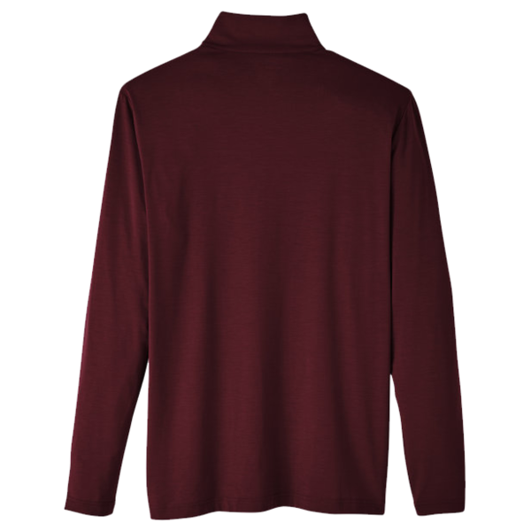 North End Men's JAQ Stretch Performance Snap-Neck Pullover, Burgundy, Back view