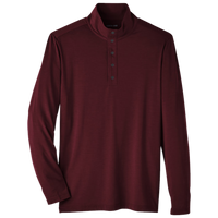 North End Men's JAQ Stretch Performance Snap-Neck Pullover, Burgundy, Front view