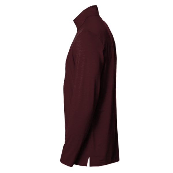 North End Men's JAQ Stretch Performance Snap-Neck Pullover, Burgundy, Left Sleeve view