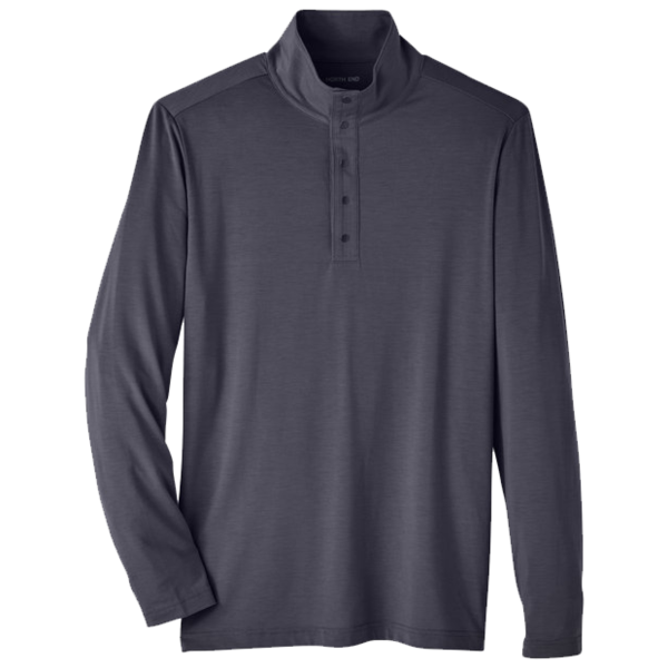 North End Men's JAQ Stretch Performance Snap-Neck Pullover, Carbon, Front view