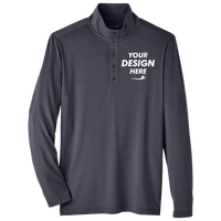 North End Men's JAQ Stretch Performance Snap-Neck Pullover, Carbon, Front view, Mockup