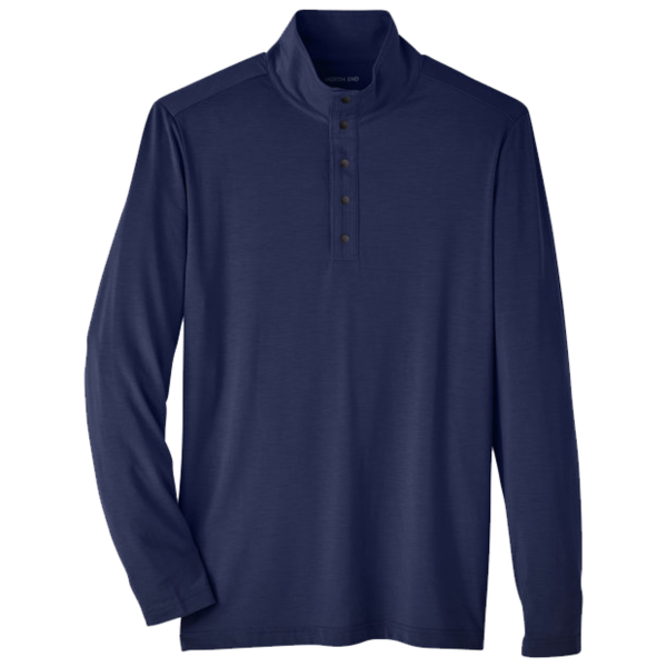 North End Men's JAQ Stretch Performance Snap-Neck Pullover, Classic Navy, Front view