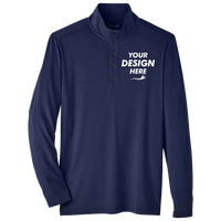 North End Men's JAQ Stretch Performance Snap-Neck Pullover, Classic Navy, Front view, Mockup