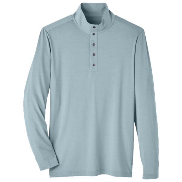 North End Men's JAQ Stretch Performance Snap-Neck Pullover, Opal Blue, Front view