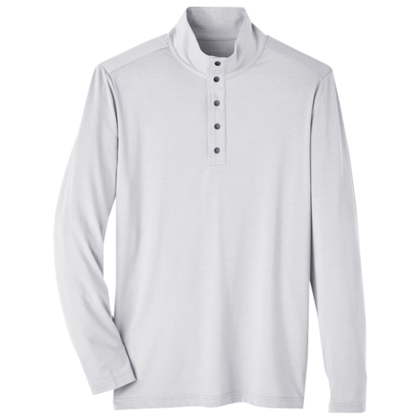 North End Men's JAQ Stretch Performance Snap-Neck Pullover, Platinum, Front view