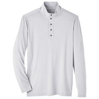 North End Men's JAQ Stretch Performance Snap-Neck Pullover, Platinum, Front view