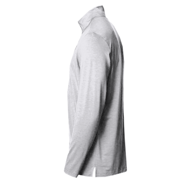 North End Men's JAQ Stretch Performance Snap-Neck Pullover, Platinum, Left Sleeve view