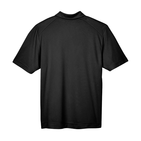 North End Men's Recycled Polyester Performance Pique Polo, Black, Back view