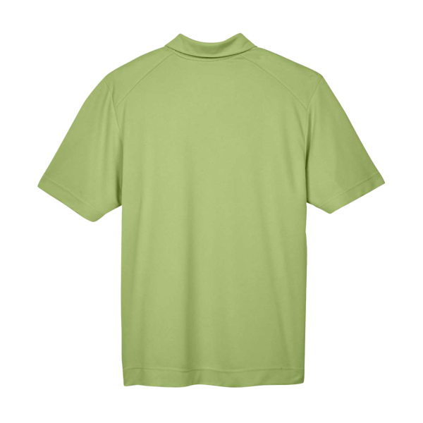 North End Men's Recycled Polyester Performance Pique Polo, Cactus Green, Back view