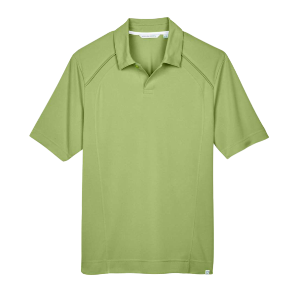 North End Men's Recycled Polyester Performance Pique Polo, Cactus Green, Front view