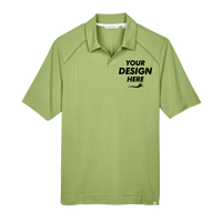 North End Men's Recycled Polyester Performance Pique Polo, Cactus Green, Front view, Mockup