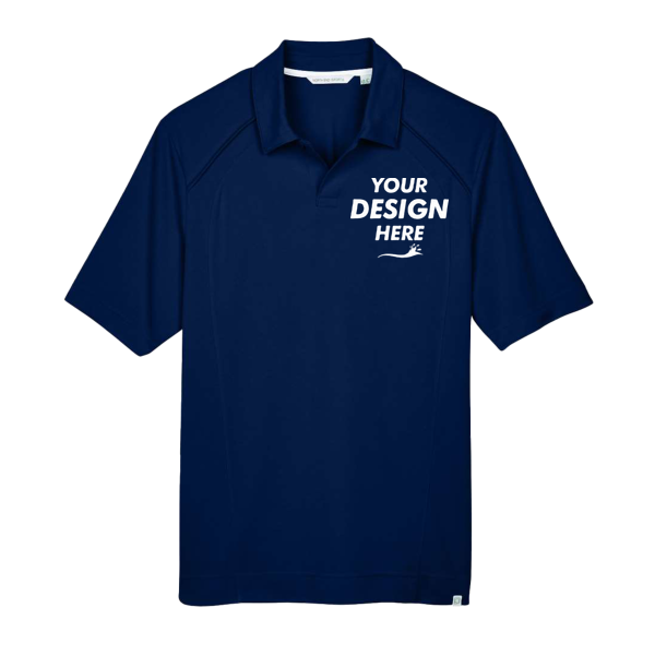 North End Men's Recycled Polyester Performance Pique Polo, Night, Front view, Mockup