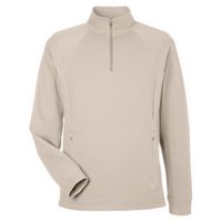 North End Men's Rhythm Waffle Quarter-Zip Pullover, Oatmeal, Front view